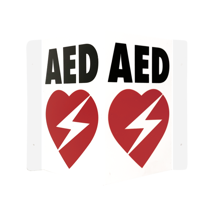 Wall AED V-Shaped Sign